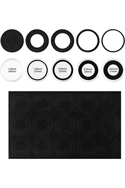 LUDOVAN Set of 100 pieces 30mm coin capsules with protective foam 5 sizes (17/20/25/27/30mm)