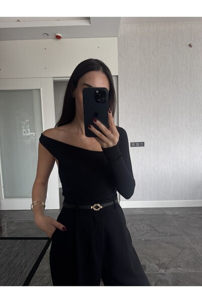 nowglamup حزام نسائي رفيع بإبزيم ذهبي