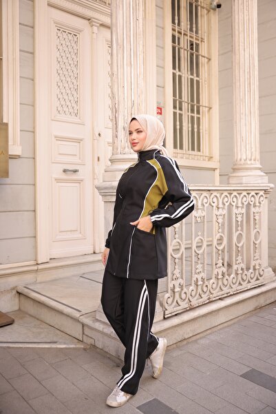 MİMİ Luxury Wear Women's Hijab Tracksuit Set Zippered Bottom Top Tracksuit Set