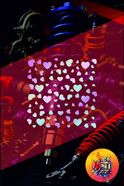 sticker Multi Heart Sticker25X25Cm Foil Cut Universal Pattern Coating Car-Motorcycle-Helmet-Laptop Hologram