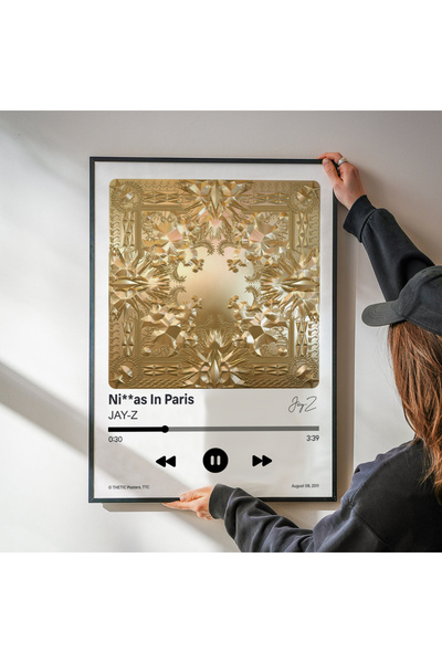 Thetic Jay-Z - Ni**As in Paris Single Collection Premium Spotify Poster - Song Poster!