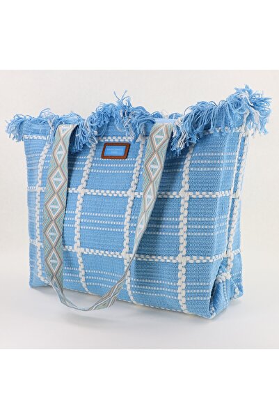 David Jones Geantă de plajă țesută pentru femei culoare Albastru BS7065CM2404966