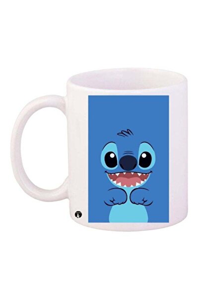 NASAQ كوب قهوة مطبوع غرزة BP باللون الأبيض/الأزرق/الوردي