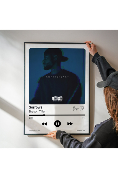 Thetic Bryson Tiller - Sorrows Single Collection Premium Spotify Poster - Song Poster!
