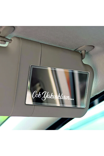sticker Çok Yakışıklısın 9X2 cm Çok Yakışıklısın Güneşlik Ayna Yazısı Araba-M...