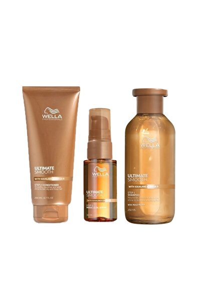 Wella Professionals Pachet Ultimate Smooth – Șampon, 250 ml + Balsam, 200 ml + Ulei 30 ml