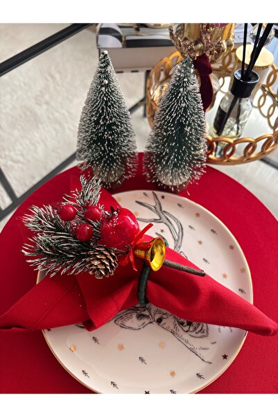 Ayd Home 6-Piece Pomegranate Christmas Napkin Ring Napkin Holder Napkin Buckle Ring Tableware New Year Christmas