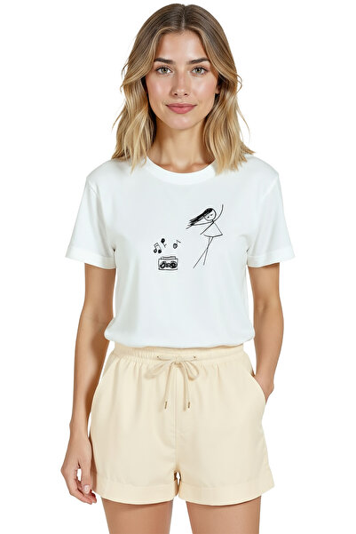 Color Luxe Women's White Relaxed Fit 100% Cotton T-Shirt – Line Dancer & Boom...