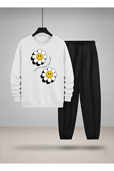 LORVEX Girl's Sweatshirt - Tracksuit Set Crew Neck Cute Daisy Ba Printed Thre...