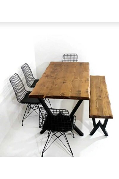 hgalpdesing Masif Yemek Masası Banklı Sandalyeler Hariç 80x160