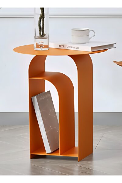 VoomeDesign Pastel Minimalist Metal Yan Sehpa | Modern Dekoratif Salon & Ofis...