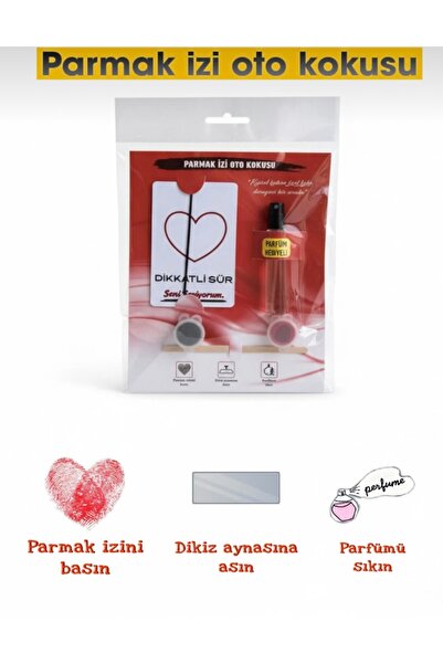 hediye Parmak İzi Oto Kokusu – “Seni Seviyorum” Temalı Parfüm Hediyeli Araç K...