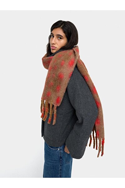 PARFOIS Püsküllü Baskılı Şal