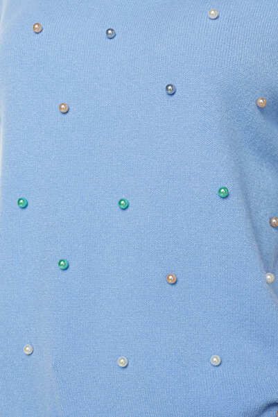Jolenttine Pearl Sweater with Cashmere and Wool, Blue