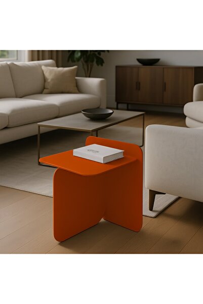 VoomeDesign Pastel Minimalist Metal Yan Sehpa | Modern Dekoratif Salon & Ofis...