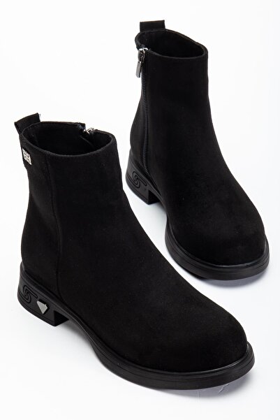 Dilimler Ayakkabı Γυναικείες μπότες Μαύρο σουέτ από συνθετικό δέρμα Σόλα από καουτσούκ Επίπεδη