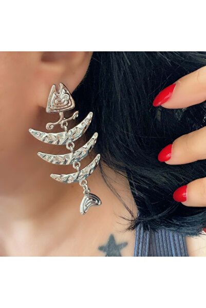 ACAR TAKI Special Series Brand Model Bone Earrings-Silver Color Acr7297