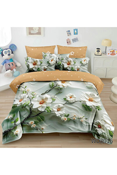 FIONNA.RO Lenjerie De Pat Finet 4 Piese Cu Elastic 5D In Relief - Crengute Si...