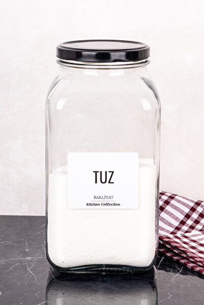 dnshome Tuz Kavanozu Cam Erzak Saklama Kavanozu Etiket Hediyeli 3 lt Saklama ...