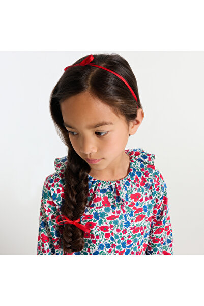 jacadi Girls' Ruffled Sleeve Floral Print Poplin Dress