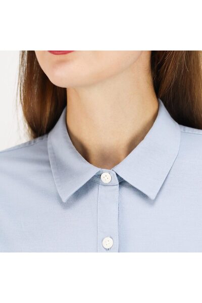 Giordano Women's Oxford Acute Collar Long Sleeve Shirt