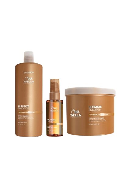 Wella Professionals Pachet Ultimate Smooth – Șampon, 1000 ml + Mască, 500 ml ...
