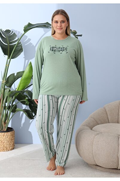 TOSKI Women's big size green pajamas