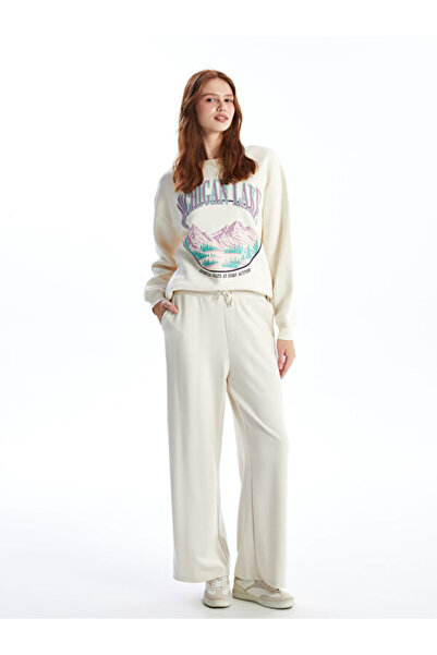 LC Waikiki Women's Straight Wide Leg Sweatpants with Elastic Waist