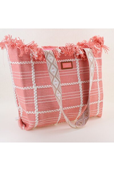David Jones Geantă de plajă țesută pentru femei culoare Roz BS7065CM2404965
