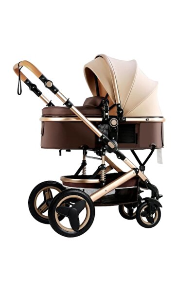 SUPER TRENDS SUPER TRENDS® Premium 2-in-1 Baby Stroller, Carrycot + Sport Mode, 0-3 years, Beige-Brown