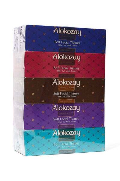 Generic مناديل ألوكوزاي الناعمة للوجه، 150 قطعة، بيضاء