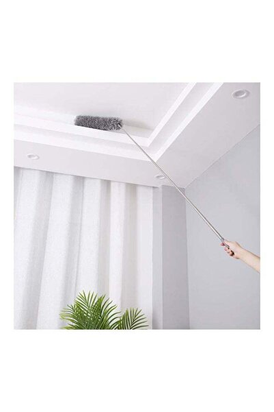 Generic قضيب تلسكوبي طويل من الألياف الدقيقة باللون الرمادي/الفضي