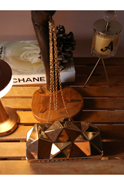 Alvora Geometric Design Metallic Silver - Gold Women's Evening Dress Evening ...