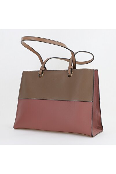 David Jones Geantă office damă din piele ecologică roz trei compartimente BS6...