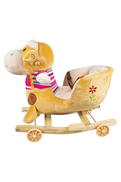 NOVOKIDS 2 in 1 Musical Rocking Chair with Wheels, NOVOKIDS™ Happy Bouncer Cow, beige Cow model