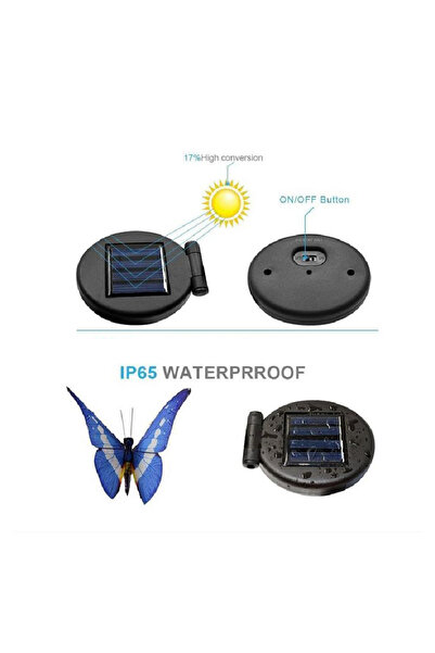 SUPER TRENDS Set of 2 Solar LED Lamps, Decor, Butterfly, SUPER TRENDS®, Outdoor, Waterproof, Multicolor, PVC