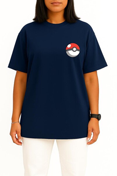 Bahriyeli Collection Oversized Venonat Unisex T-Shirt with Pocket and Back Design