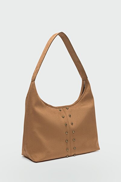 Tandi Bags Bery Stone Suede Shoulder Bag Camel