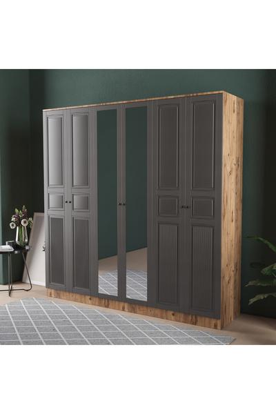 Teen & Bright NİL 6 KAPAKLI EKO GARDIROP - MDF KAPAK