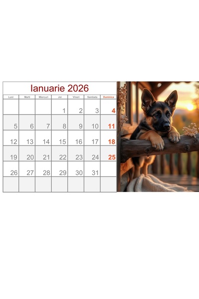 LiquiPedia Desk Calendar 2026 Dogs, glossy cardboard, 12 sheets, 13x22cm
