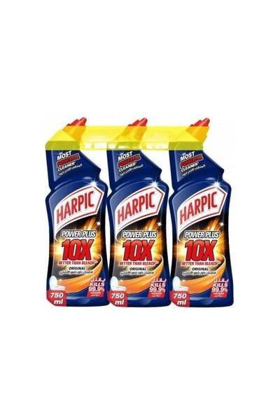 Generic Harpic 10x Power Plus Toilet Cleaner, Original, Pack Of 3, 750ml