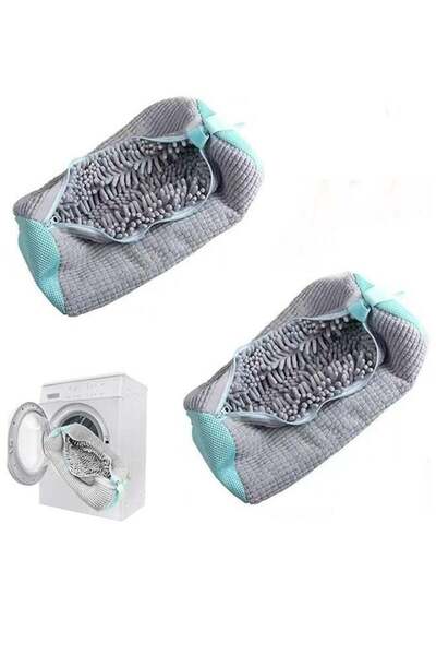 Generic 2 قطعة من أكياس غسيل الأحذية المضادة للتشوه، أكياس غسيل الأحذية للغسالة، غسيل الأحذية القابل لإعادة الاستخدام