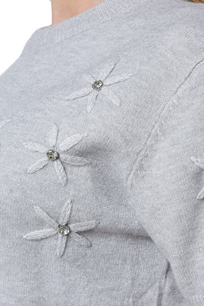 Jolenttine Shine sweater with cashmere and wool, gray