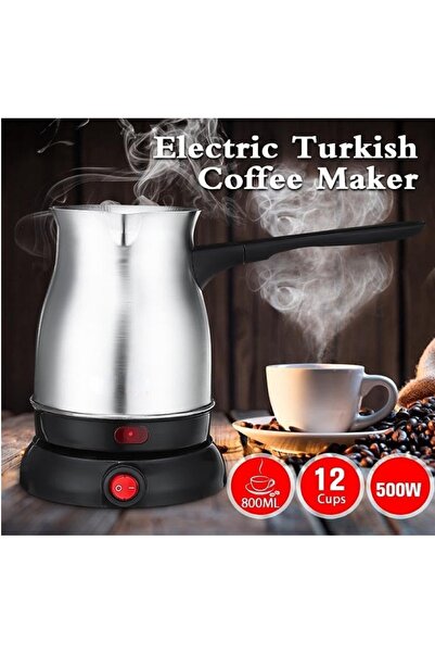 Bonjour Turkish Coffee Maker – 800W Electric Coffee Pot with 600ml Capacity, 5-Cup Stainless Steel K