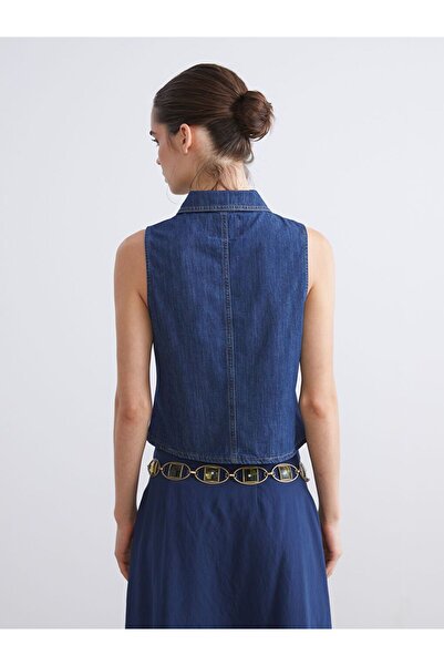 LC Waikiki Lcw Vision Shirt Collar Jean Blouse