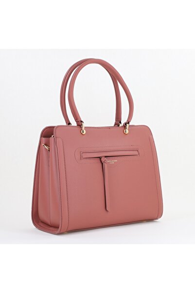 David Jones Geantă damă casual piele ecologică cu două compartimente Roz BS73...