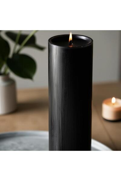 Pars Soya Parafinli Siyah 3 Adet 40 Saat Yanma Süreli Çap:5 Cm Boy:20 Silindi...