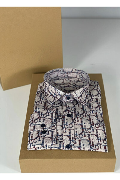 YusGos Long Sleeve Cotton Easy Iron Letter Print Regular Fit Premium Men's Shirt