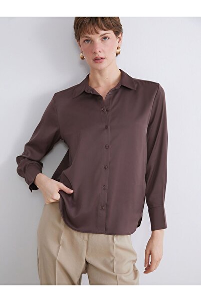 LC Waikiki Lcwaikiki Classic Oversize Satin Women's Shirt