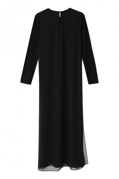 Modamorfo Women's Chiffon Detailed Long Dress - 12447Elb